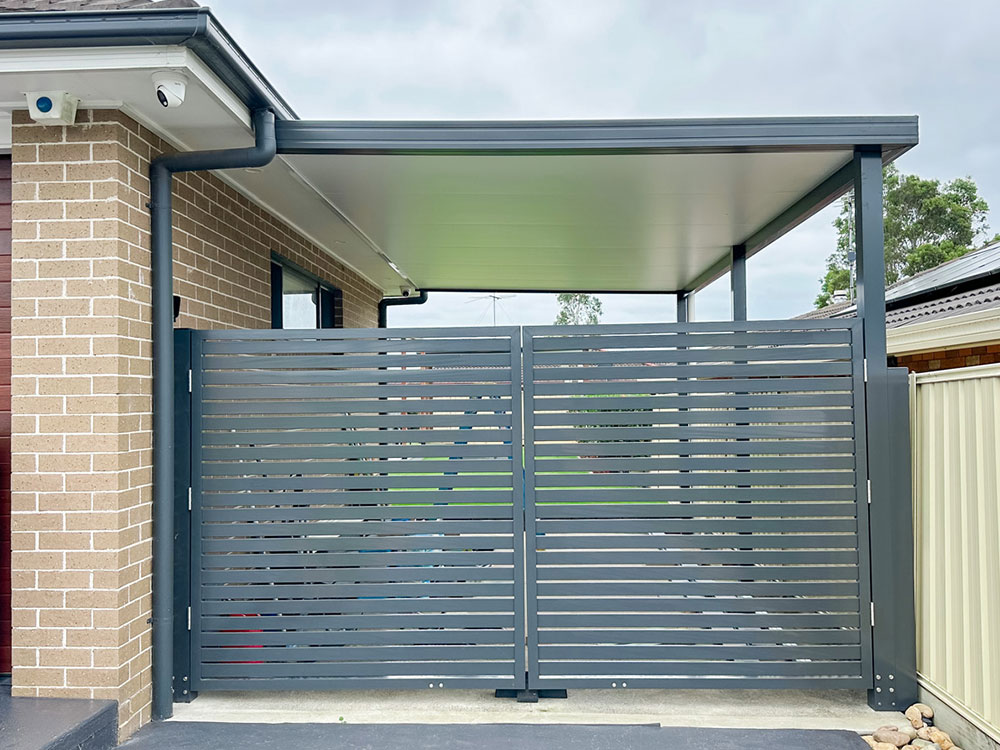 Insulated Carport with Aluminium Gates at Narellan Vale