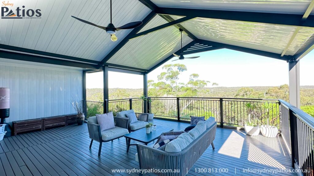 Panoramic view of the entire Mount Kuring-gai Patio project.